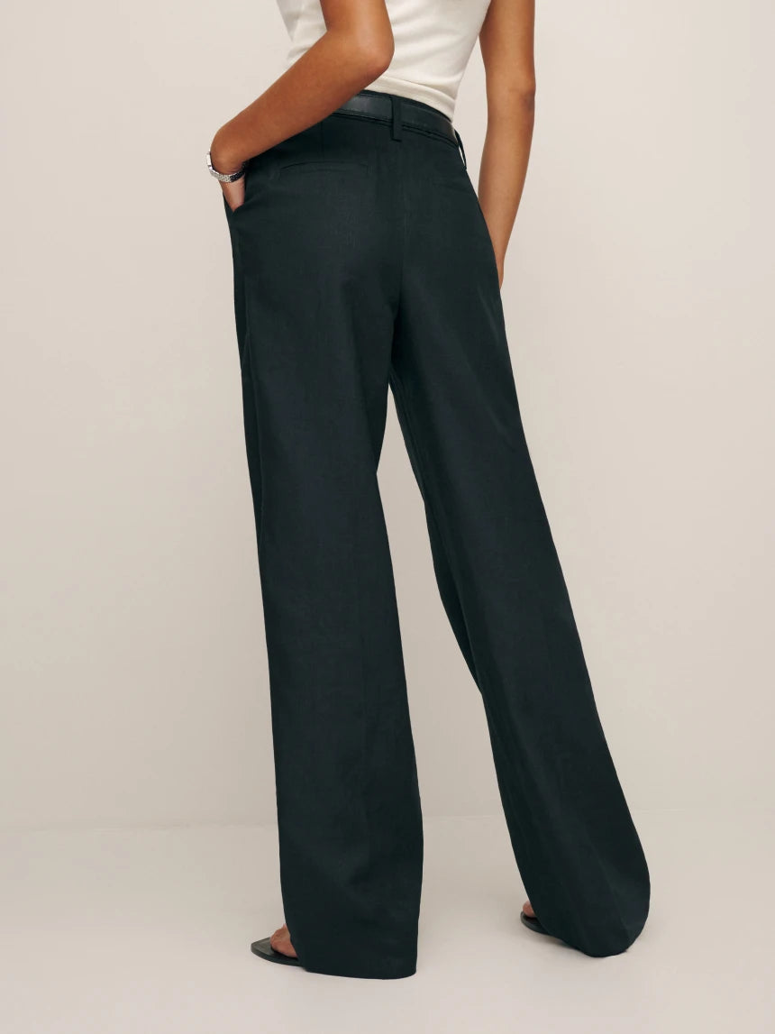 Alex Mid Rise Linen Pant