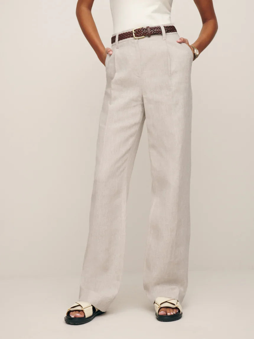 Alex Mid Rise Linen Pant