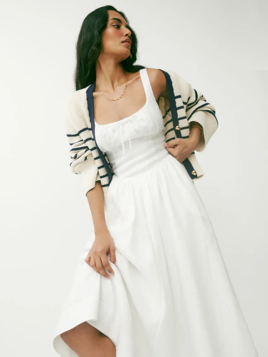 Balia Linen Dress - White