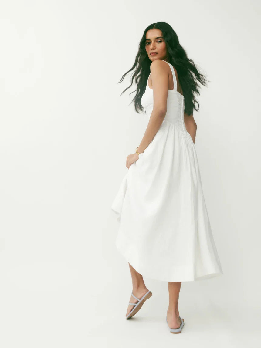 Balia Linen Dress - White