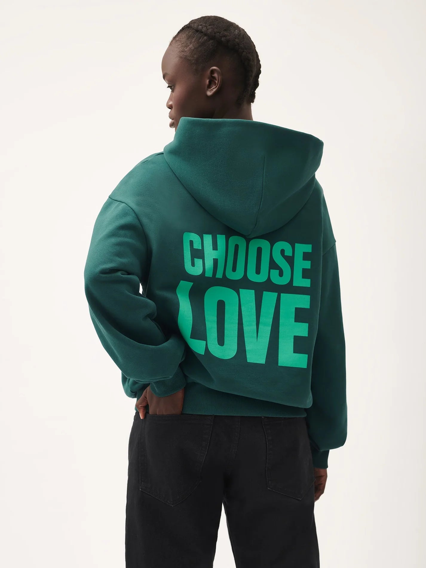 Choose Love Heavyweight Hoodie - Foliage Green