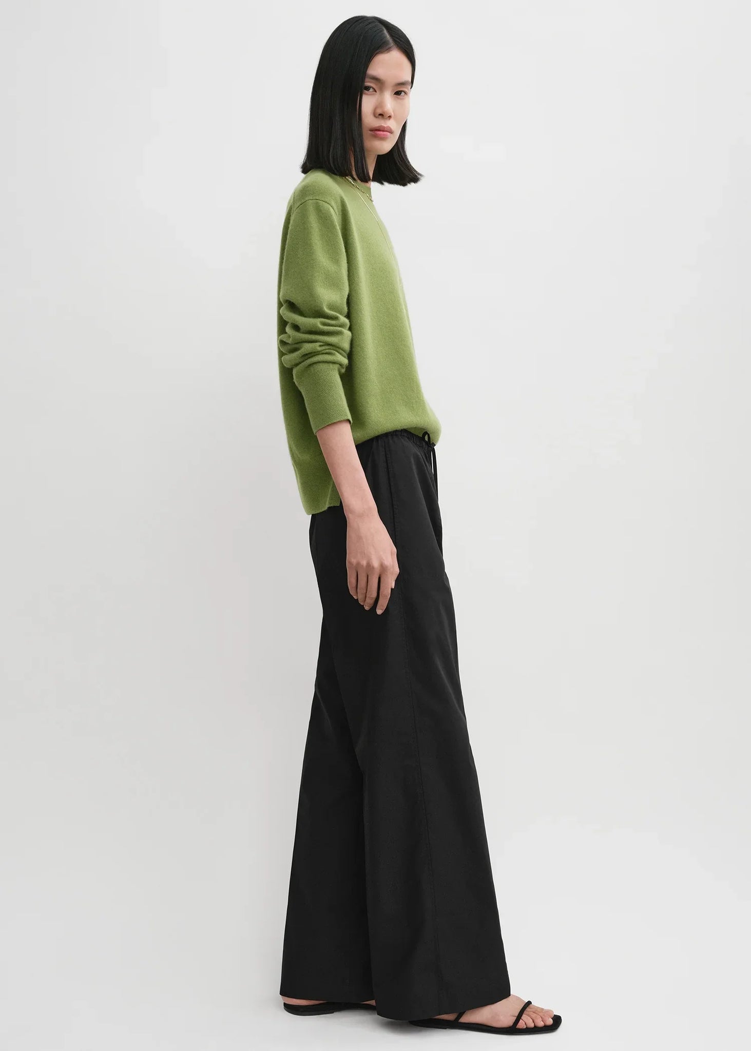 Cotton Drawstring Trousers - Stone