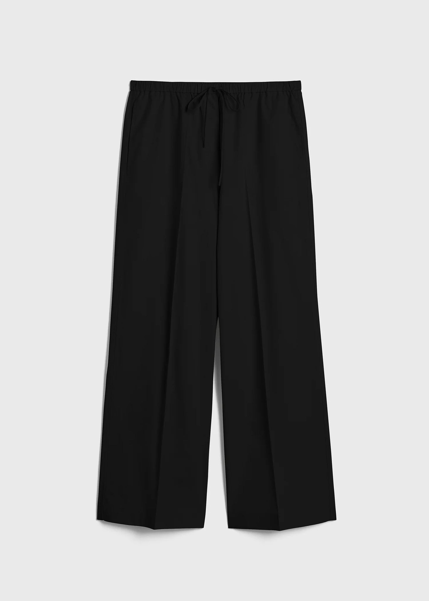 Cotton Drawstring Trousers - Black