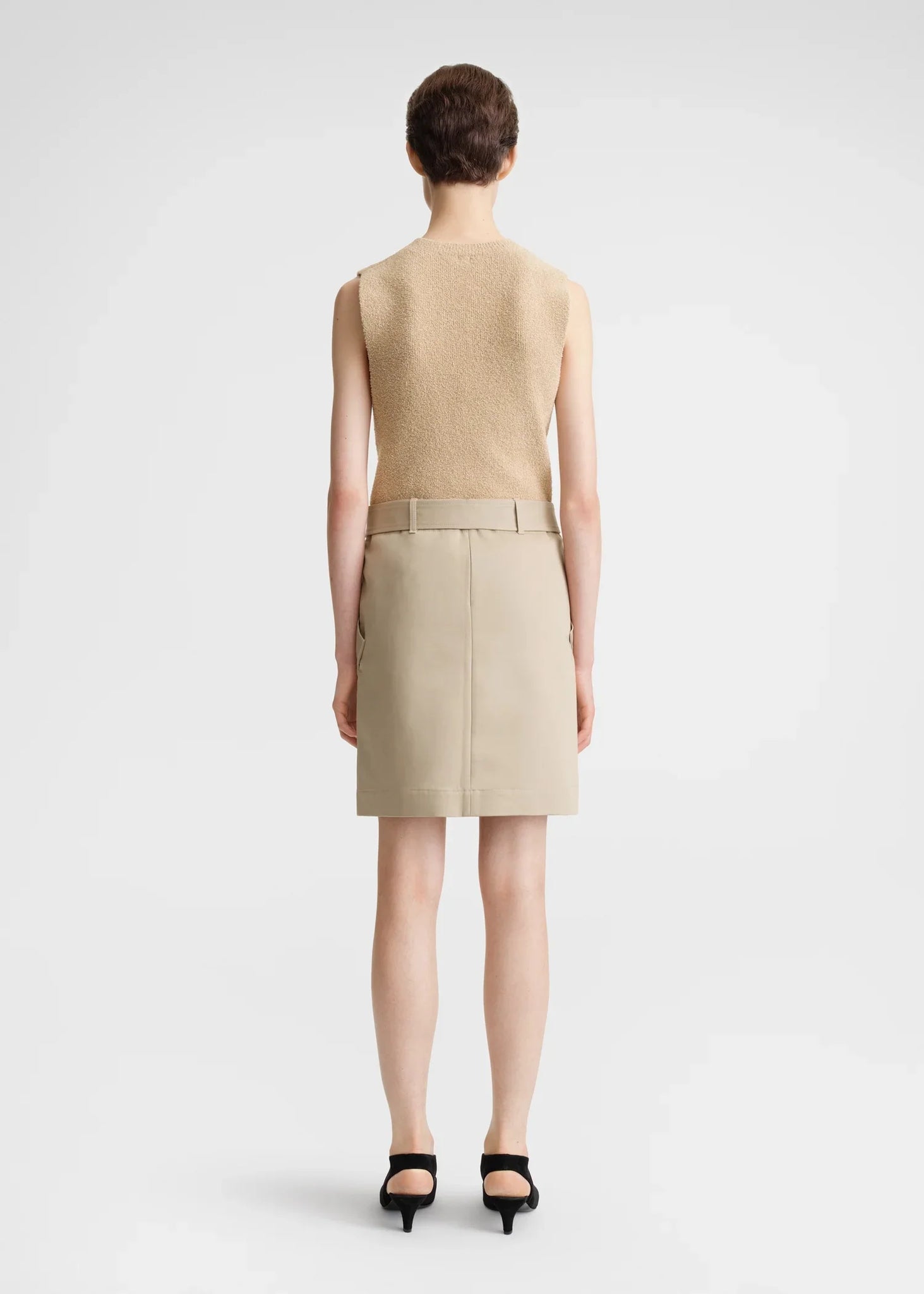 Cotton Trench Skirt - Fawn