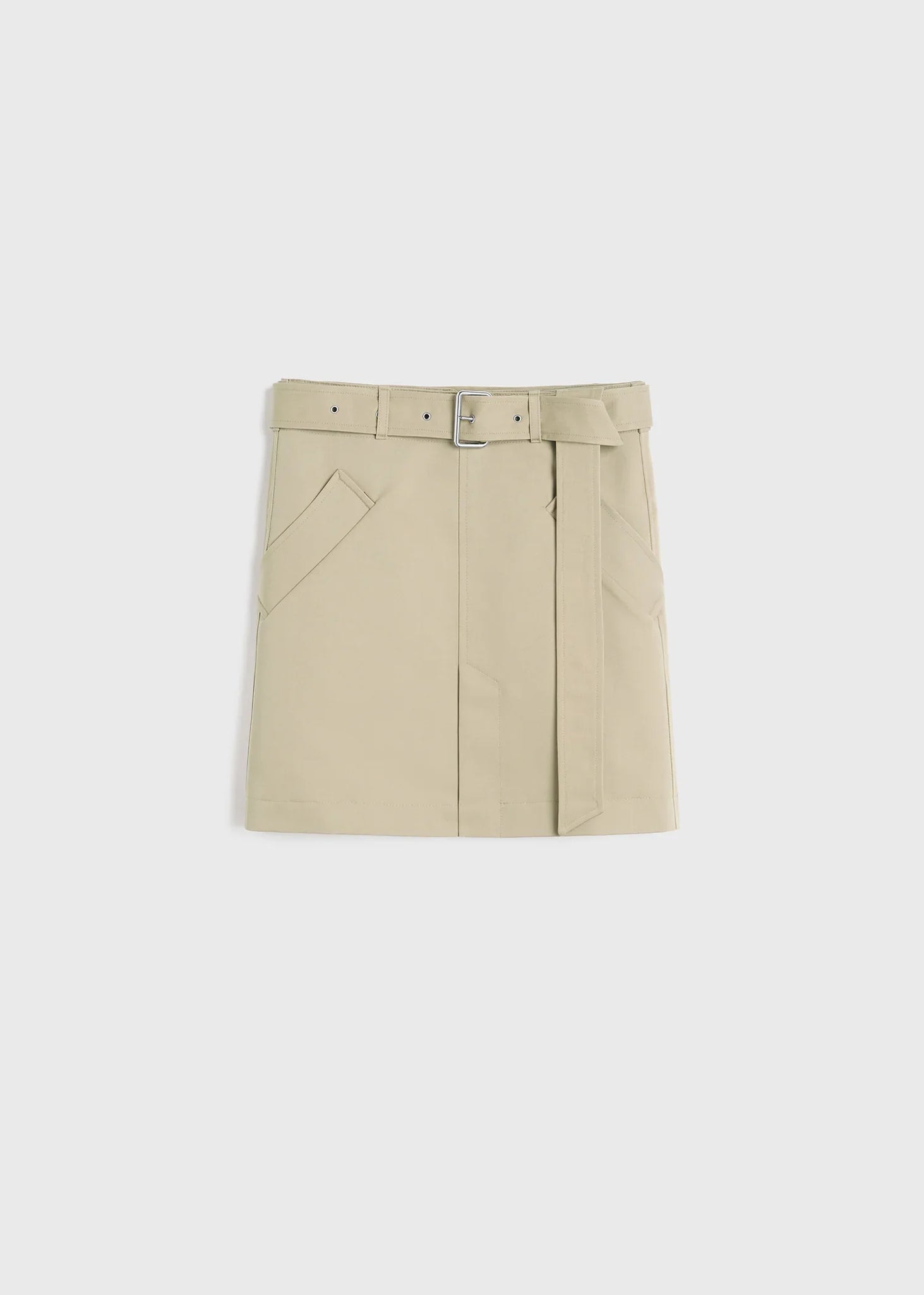 Cotton Trench Skirt - Fawn