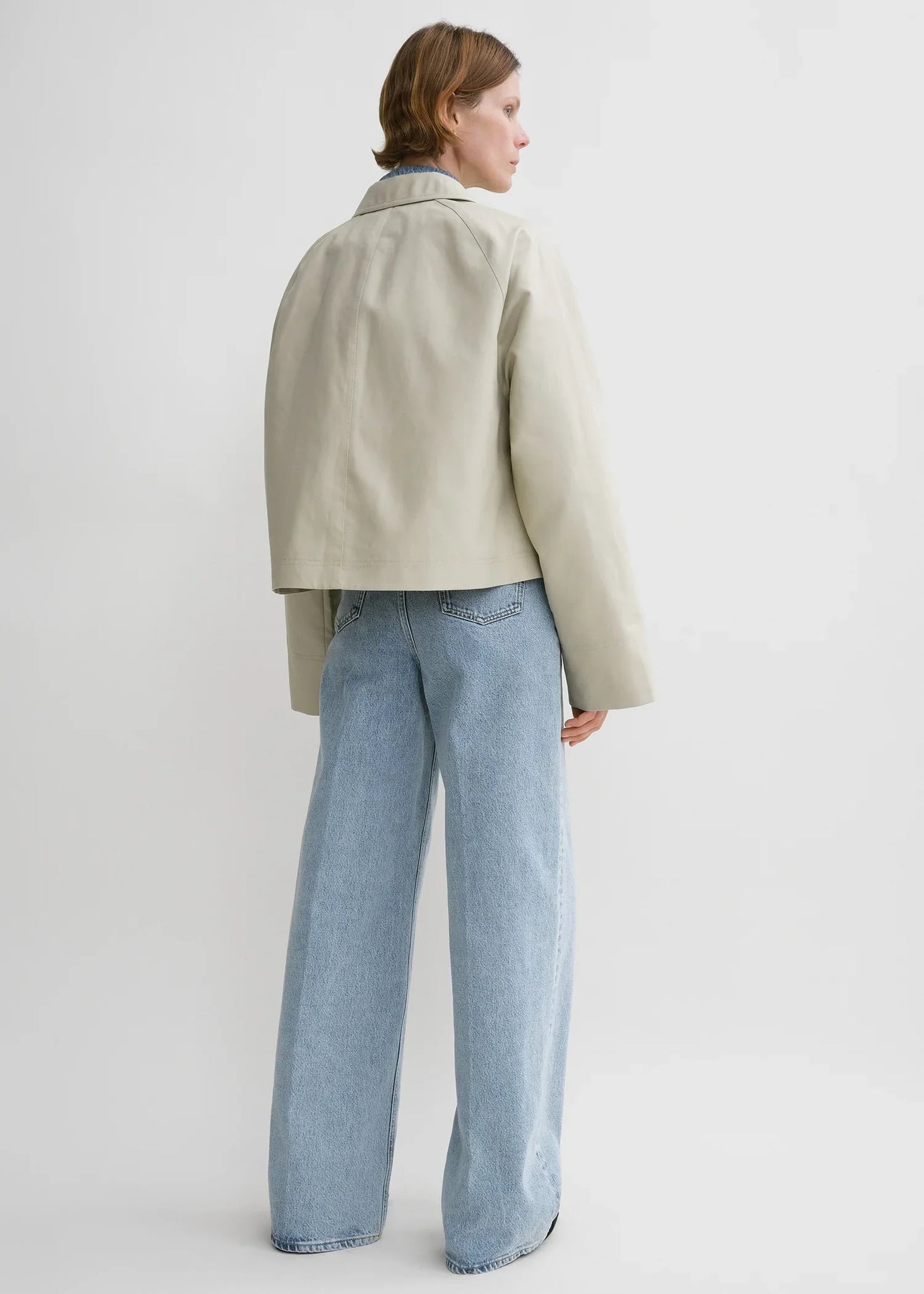 Cropped Cotton Jacket - Sand