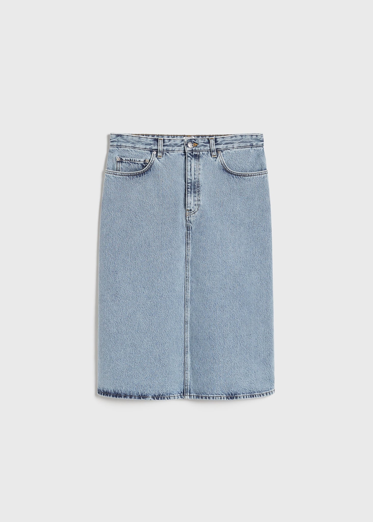 Denim Midi Skirt - Cool Blue