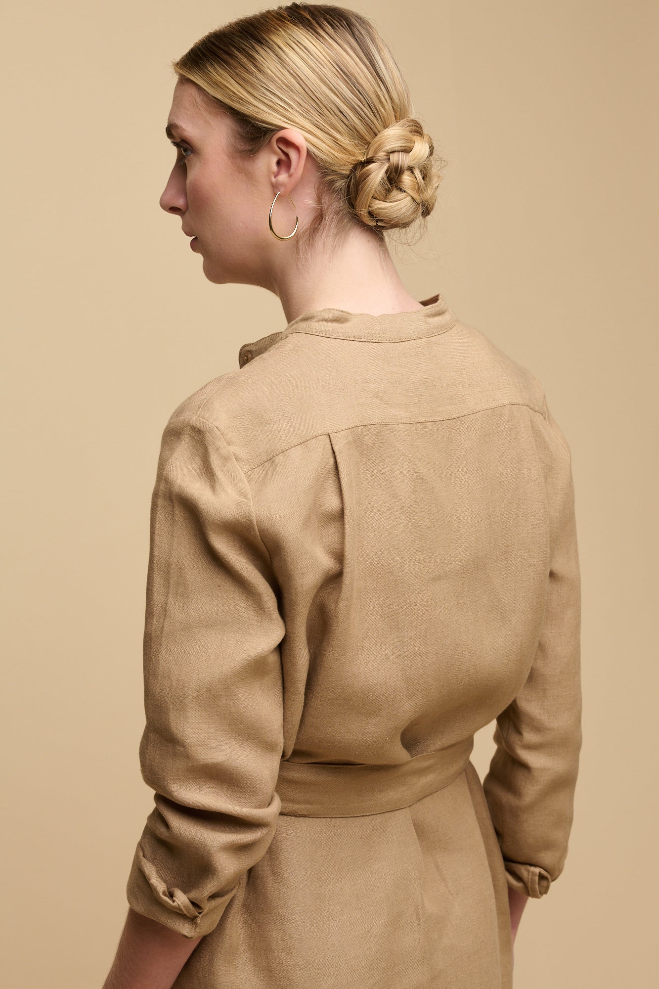 collarless dress shirt womens Women's Collarless Shirt Dress