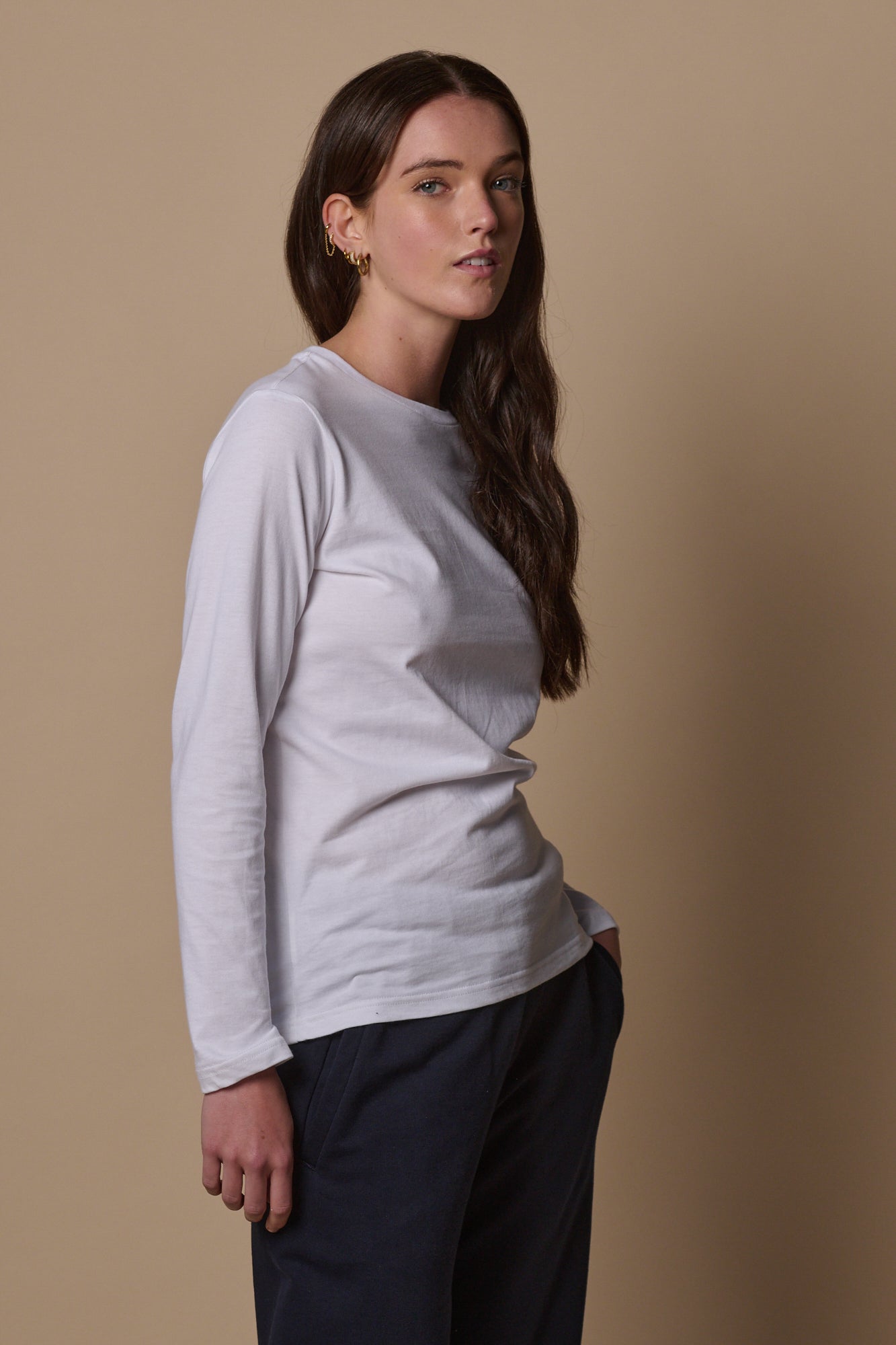 Women's Long Sleeve T Shirt Plastic Free - White