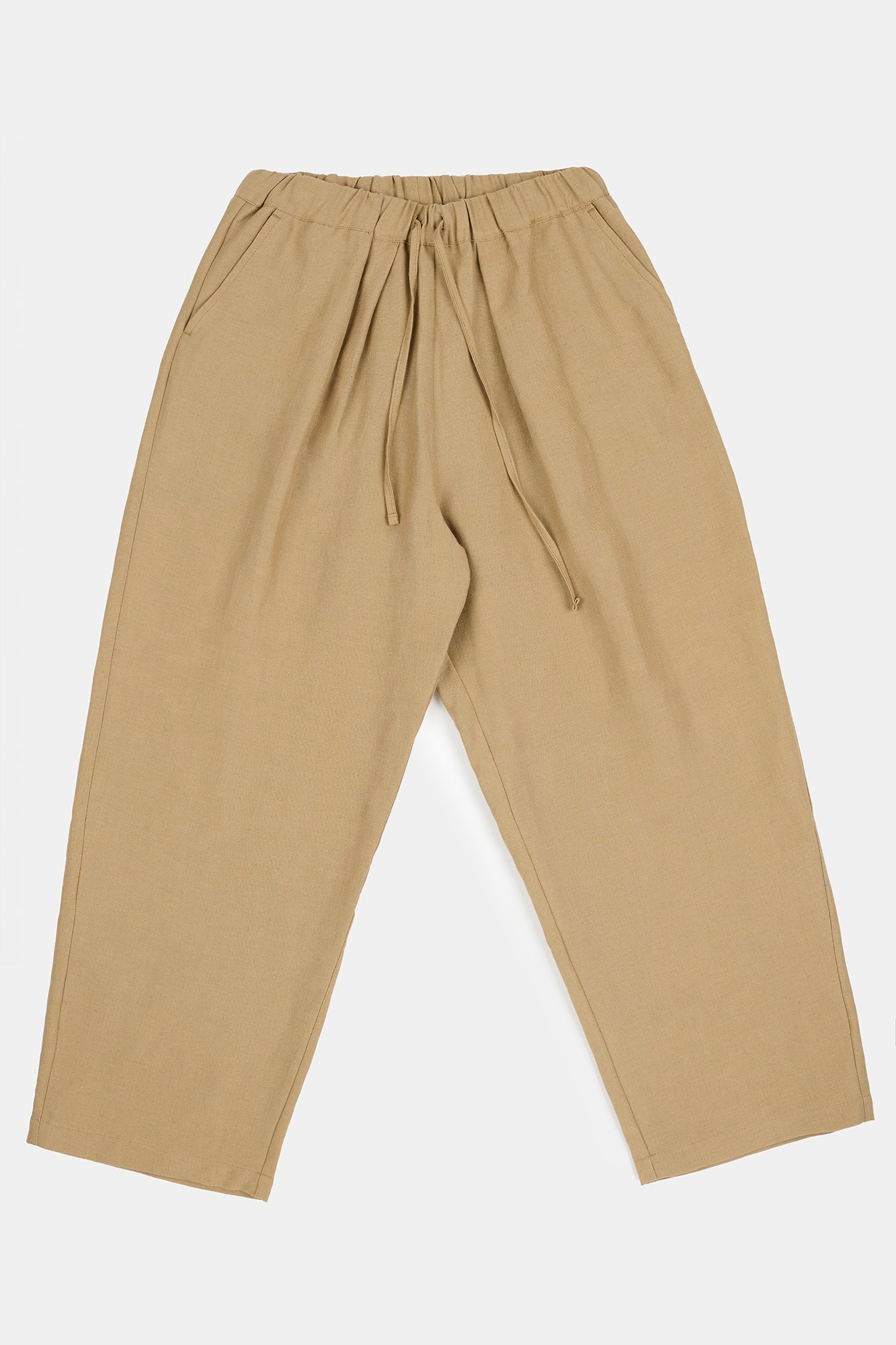 Flatlay product image of Lorna elasticated waist linen trousers in truffle 