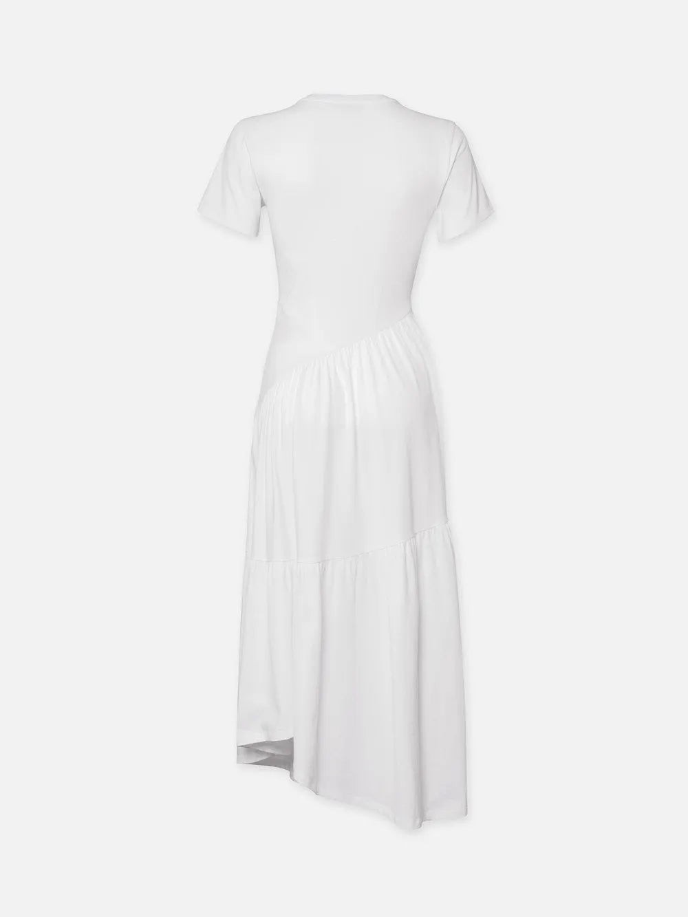 Gathered Seam S/S Dress (White)