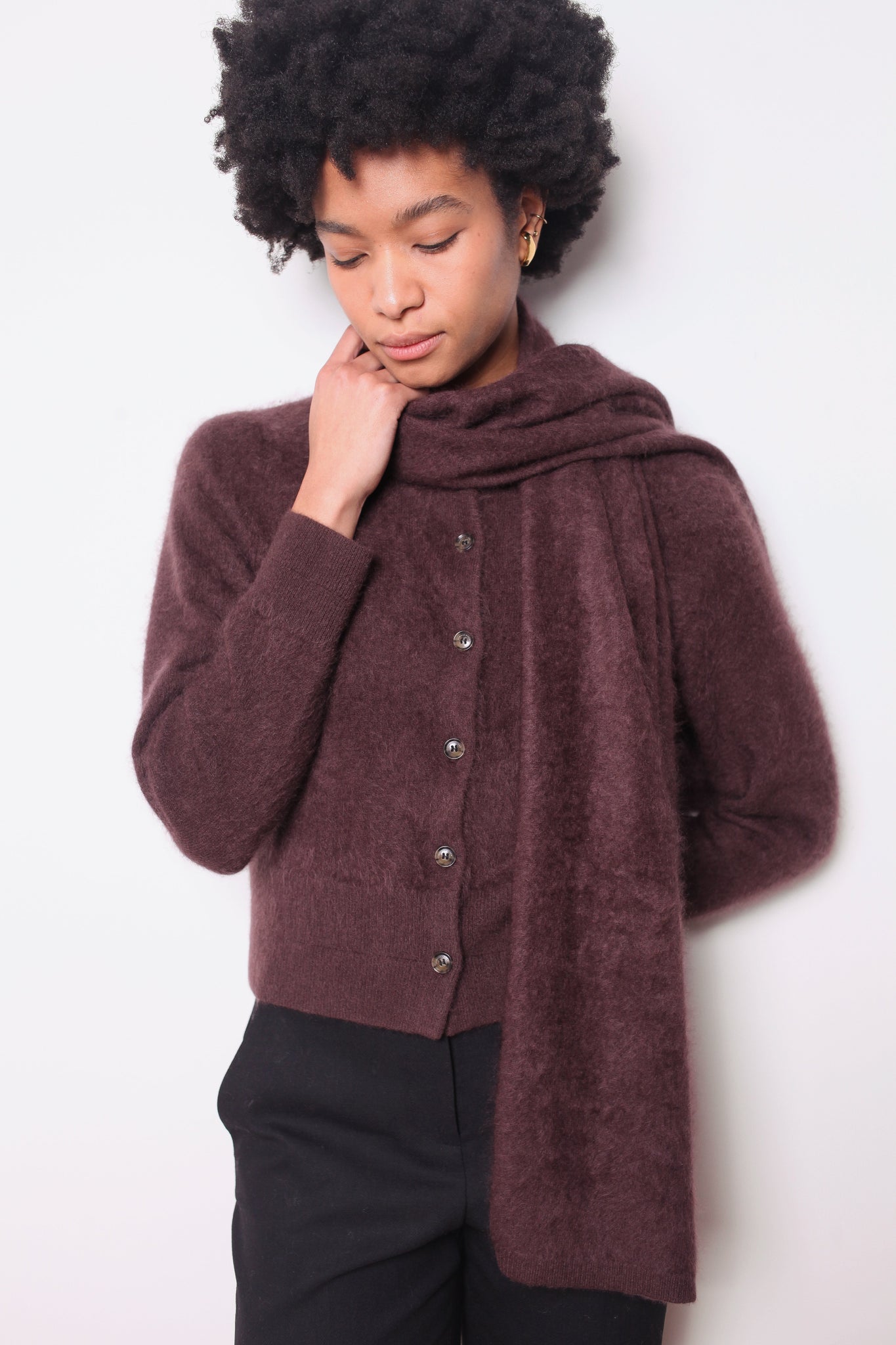 Jupiter Cashmere Scarf - Damson