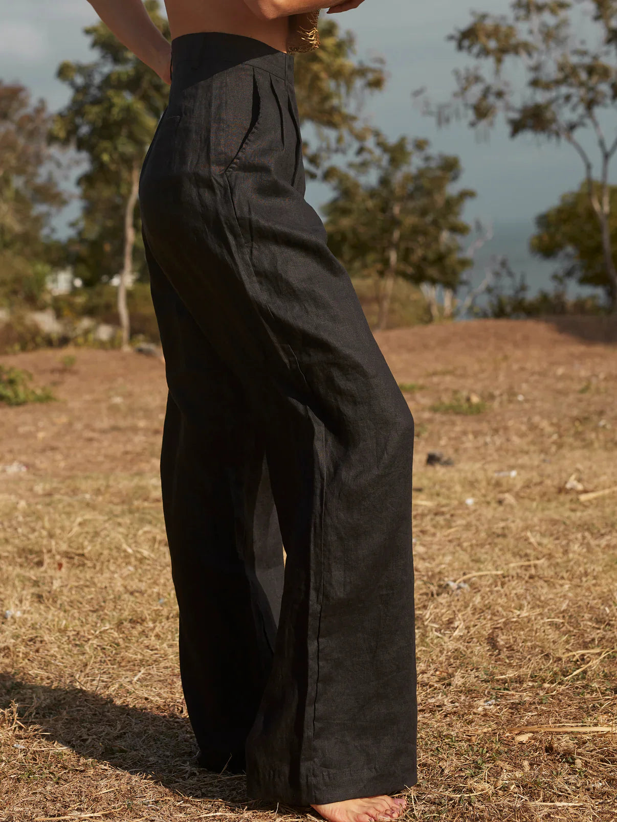 Linen Pleat Pant (Natural)