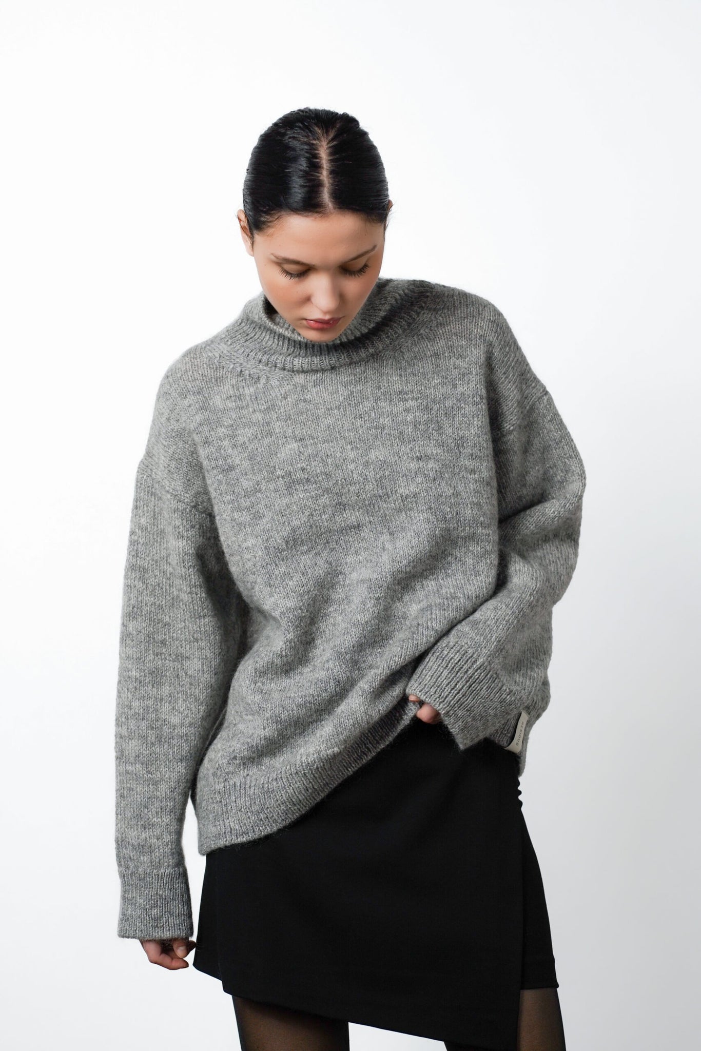 Oma Knitted Turtleneck - Grey