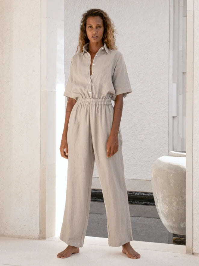 Mija Linen Jumpsuit (Natural)