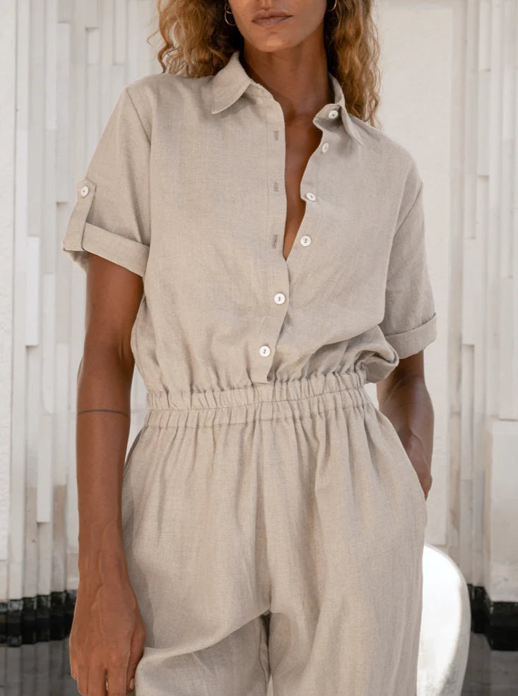 Mija Linen Jumpsuit (Natural)