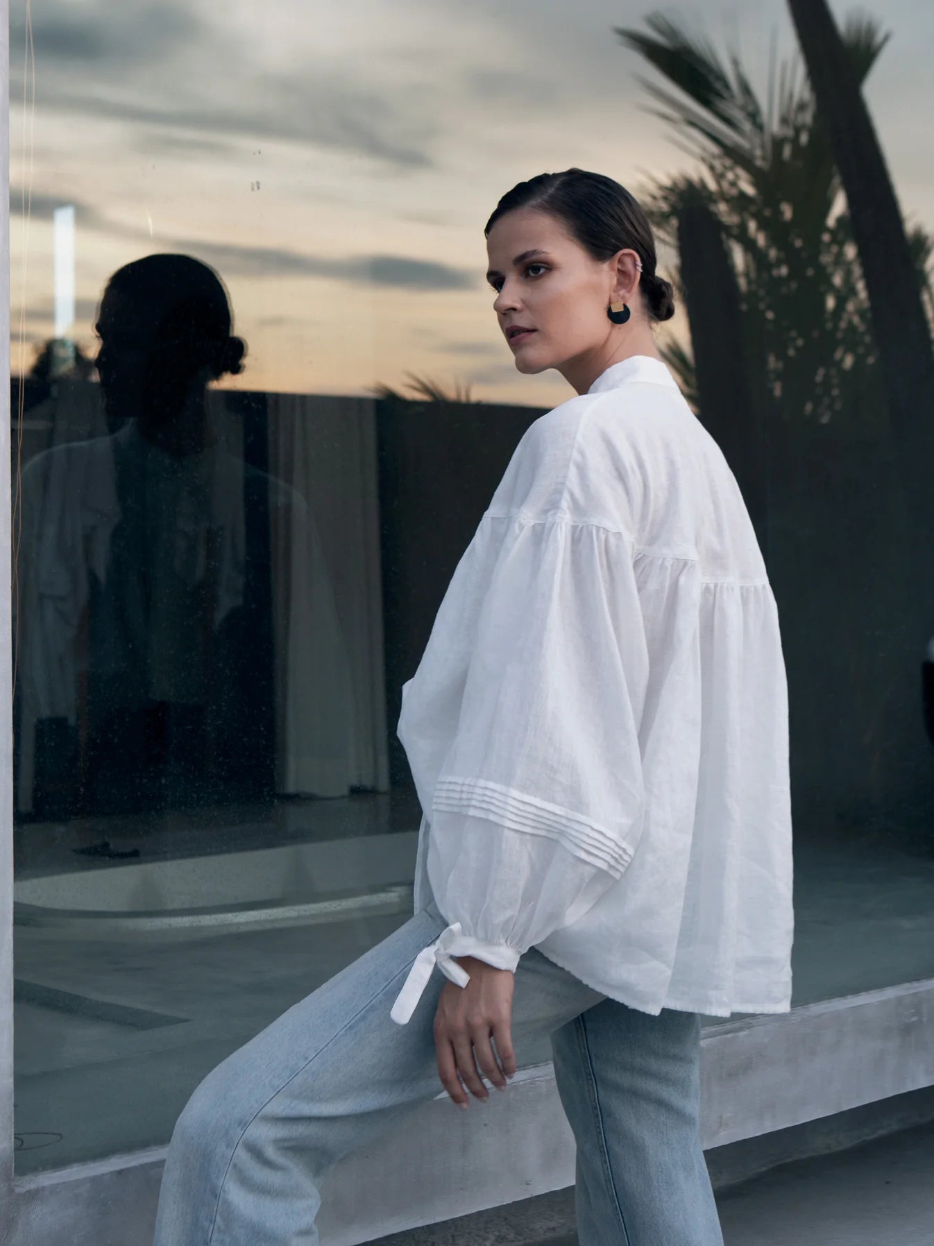 Oversized Linen Blouse in Natural