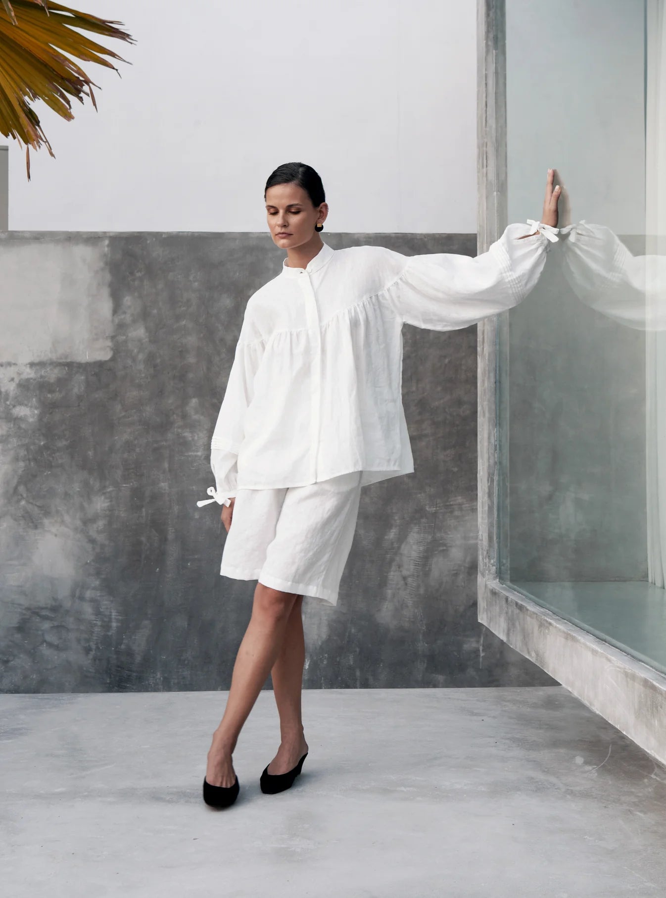 Oversized Linen Blouse in Natural