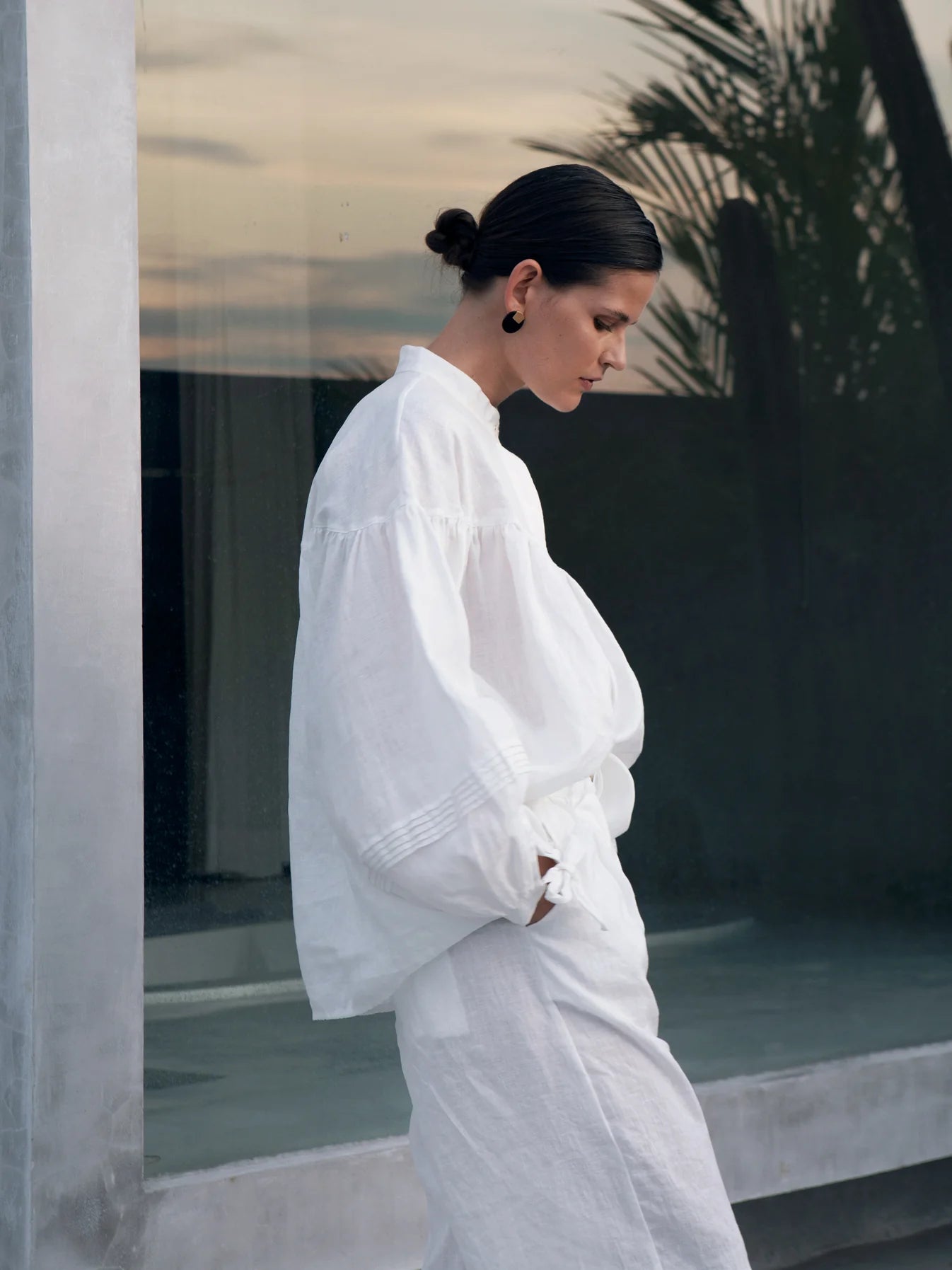 Oversized Linen Blouse in Natural