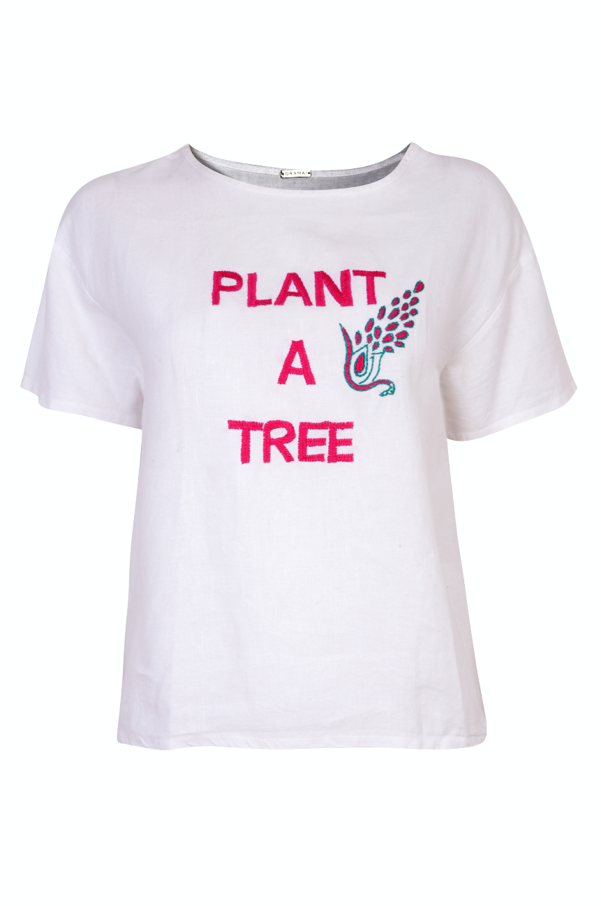 Saheli Hand Embroidered Plant A Tree T-Shirt