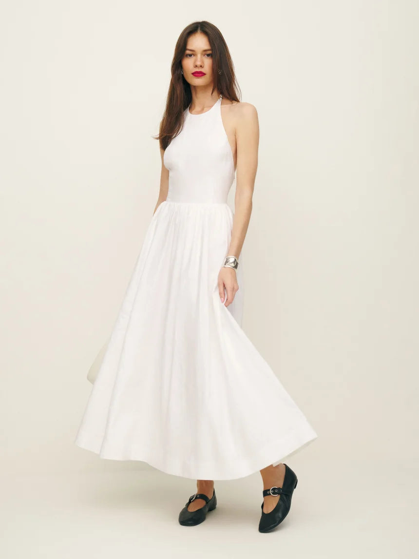 Percy Linen Dress - Sleeveless (Parmesan)