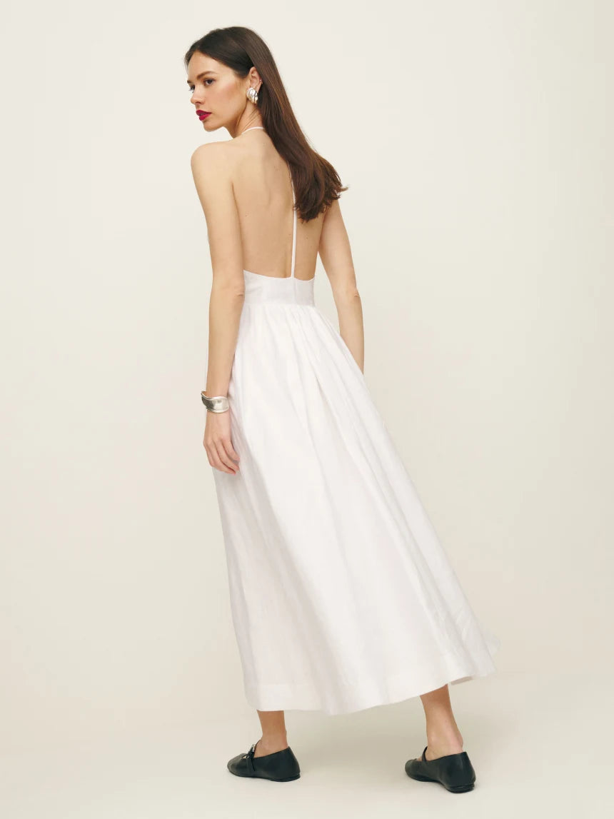 Percy Linen Dress - Sleeveless (Parmesan)