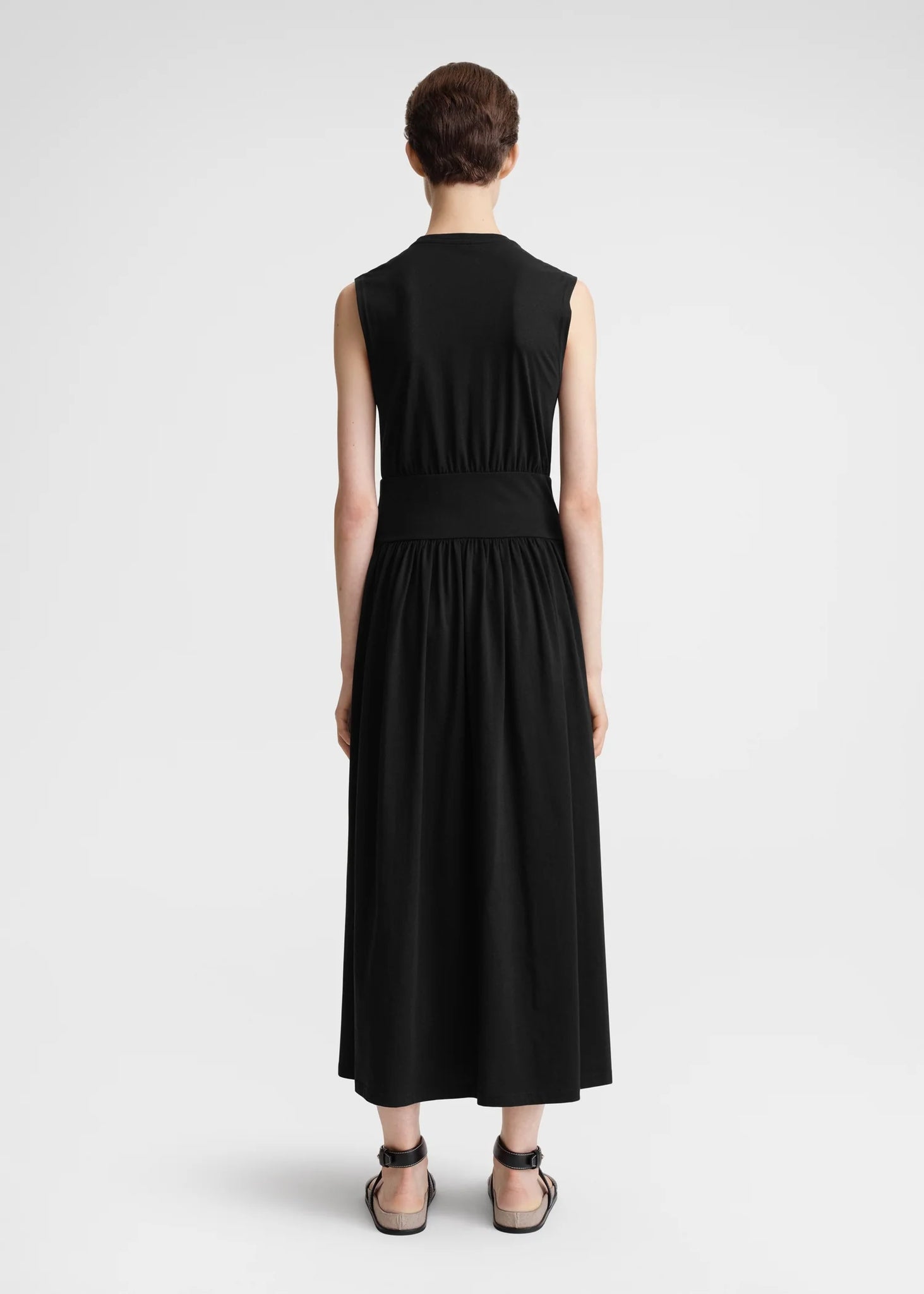 Sleeveless Cotton Tee Dress (Black)