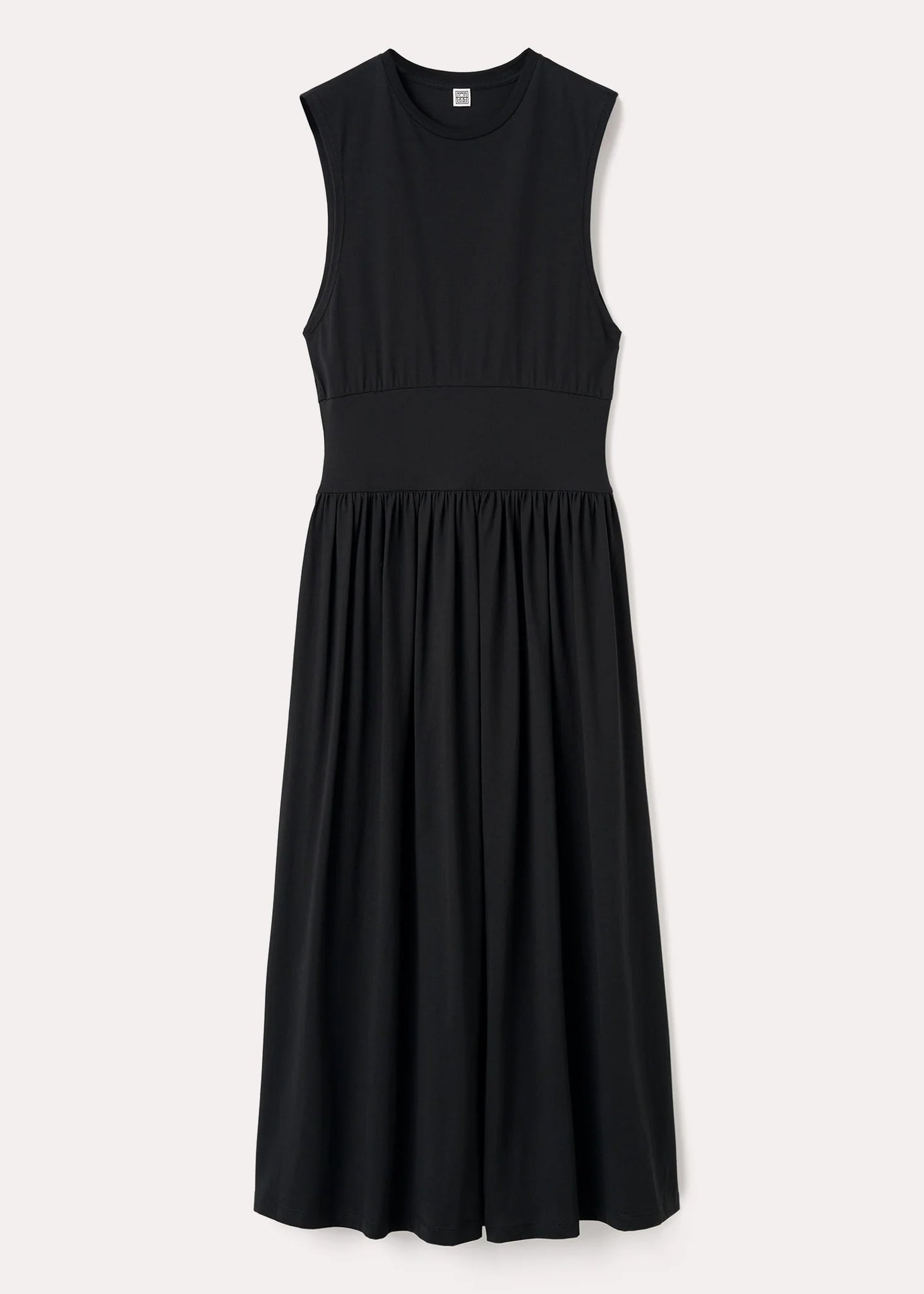 Sleeveless Cotton Tee Dress (Black)