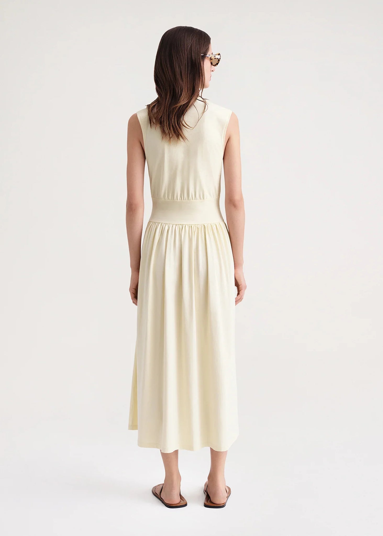 Sleeveless Cotton Tee Dress (Pearl)