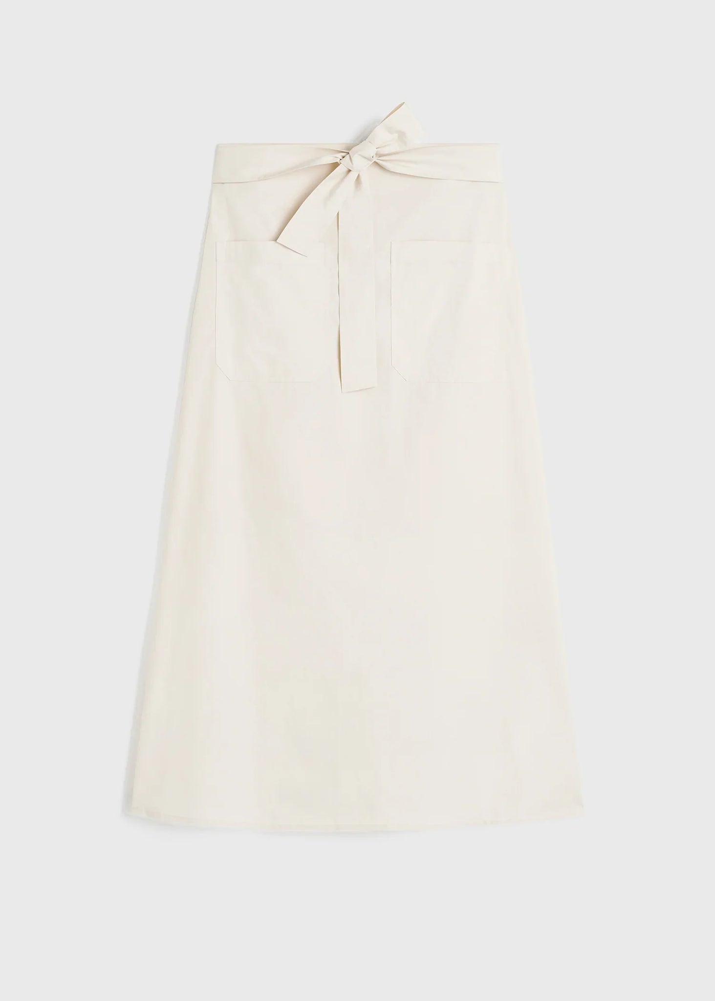 Tie-Waist Cotton Skirt - Stone