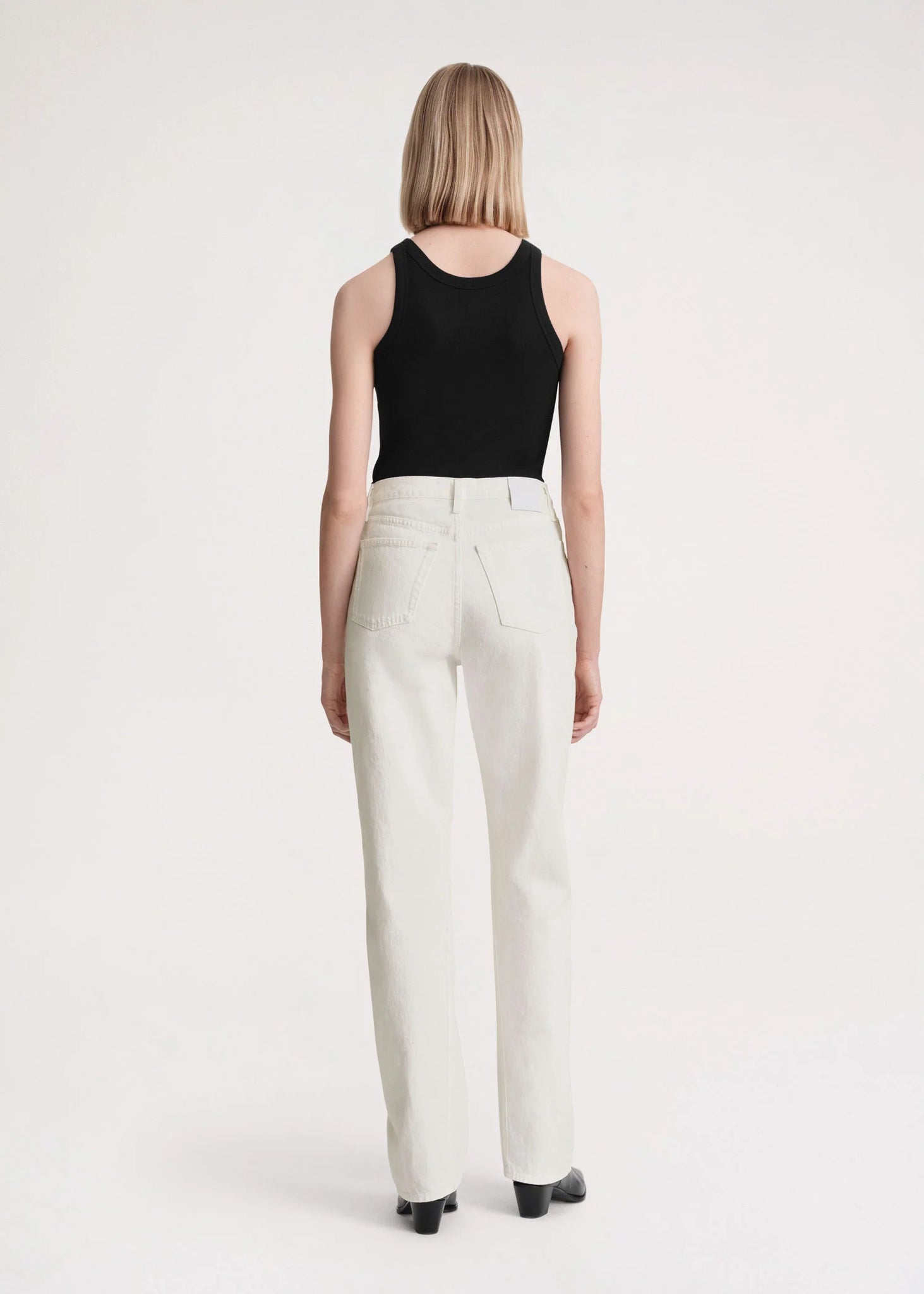 Twisted Seam Denim Full Length - Off White