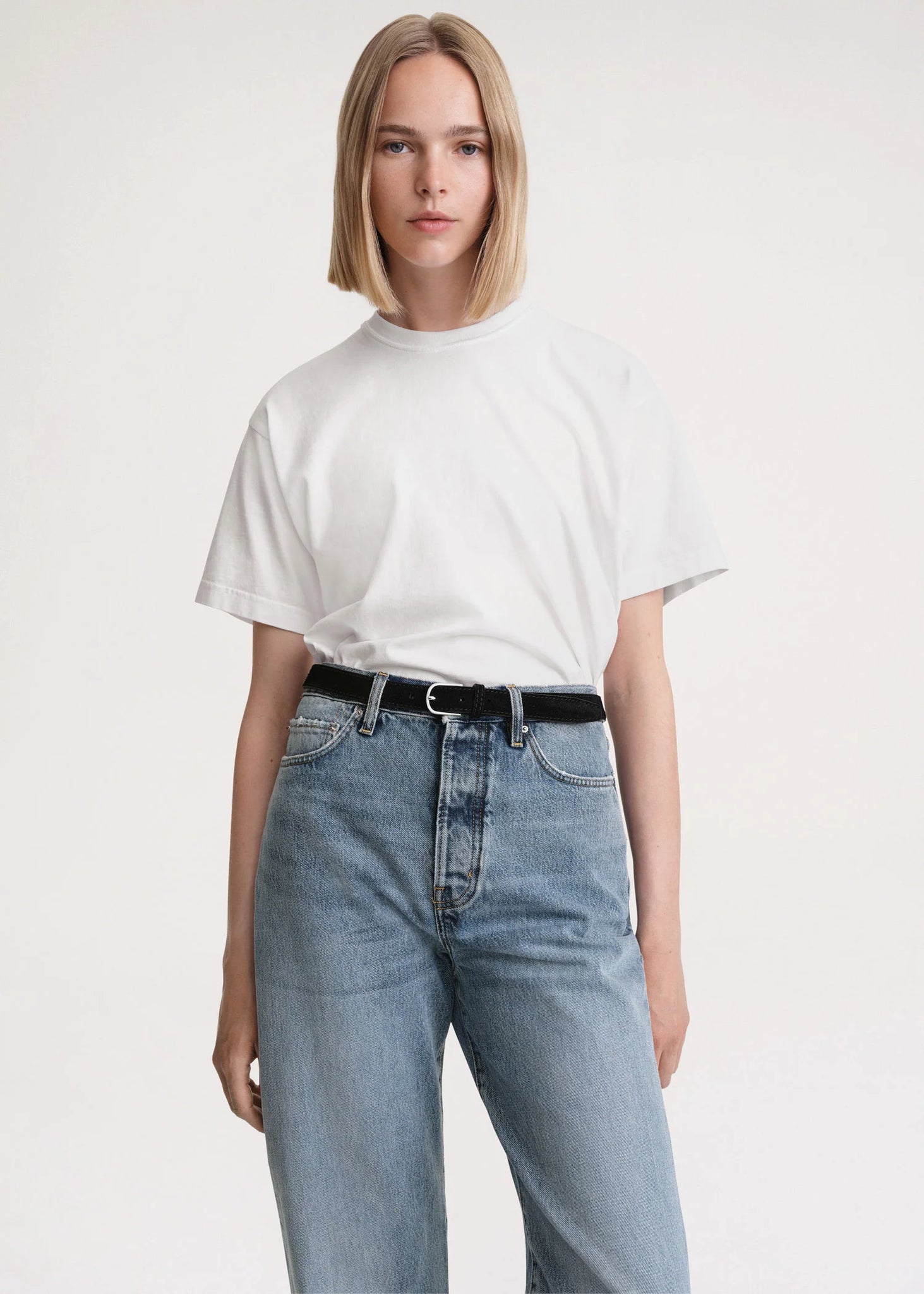 Twisted Seam Denim Full Length - Off White