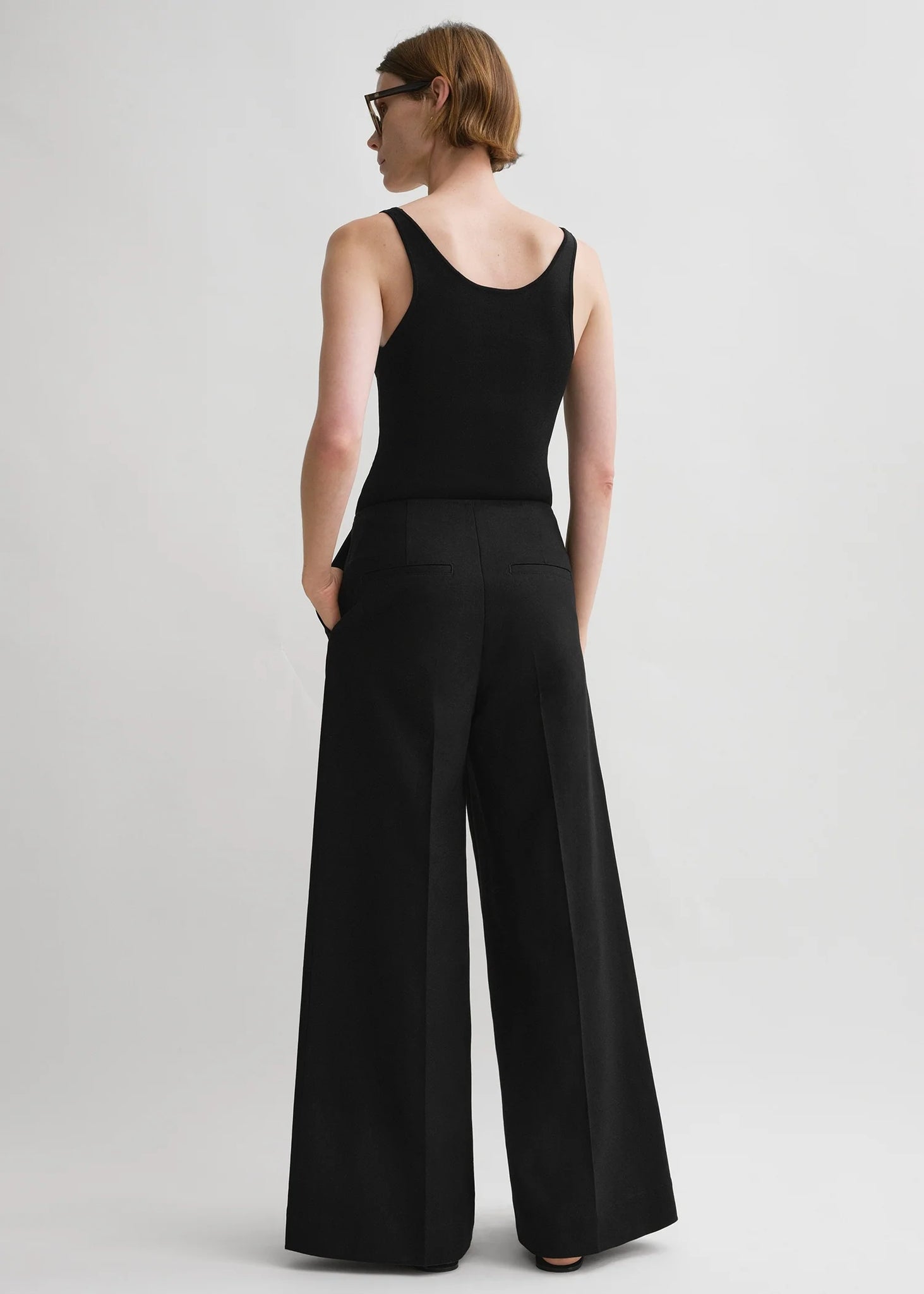 Zip-Front Wide Trousers