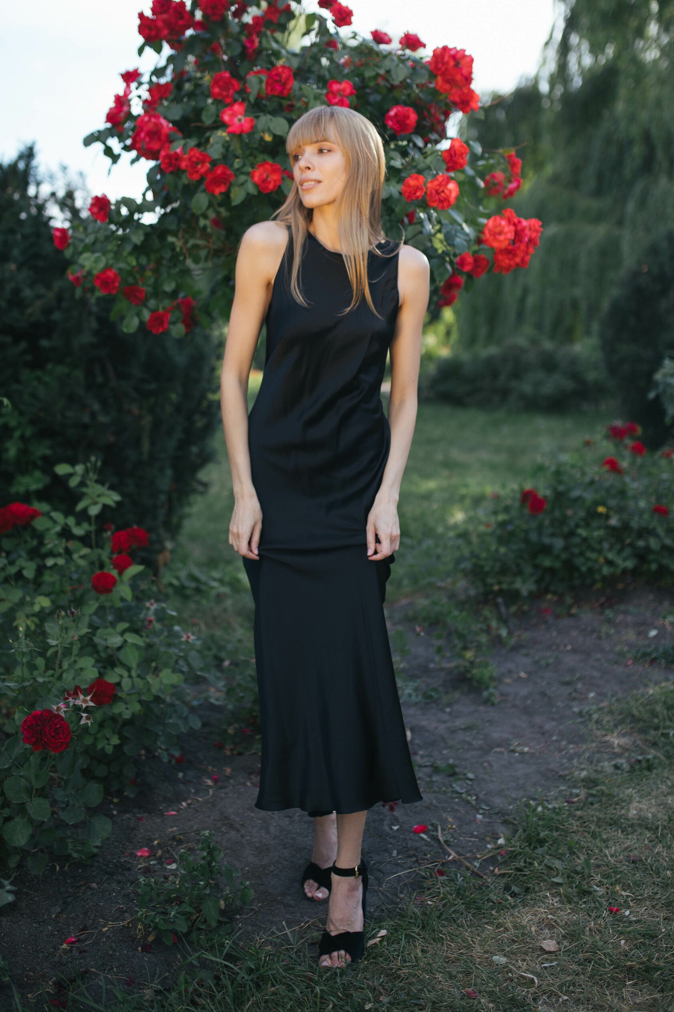 Peace Silk Slip Dress • Natural Silk Dress Women • Black Silk Mini