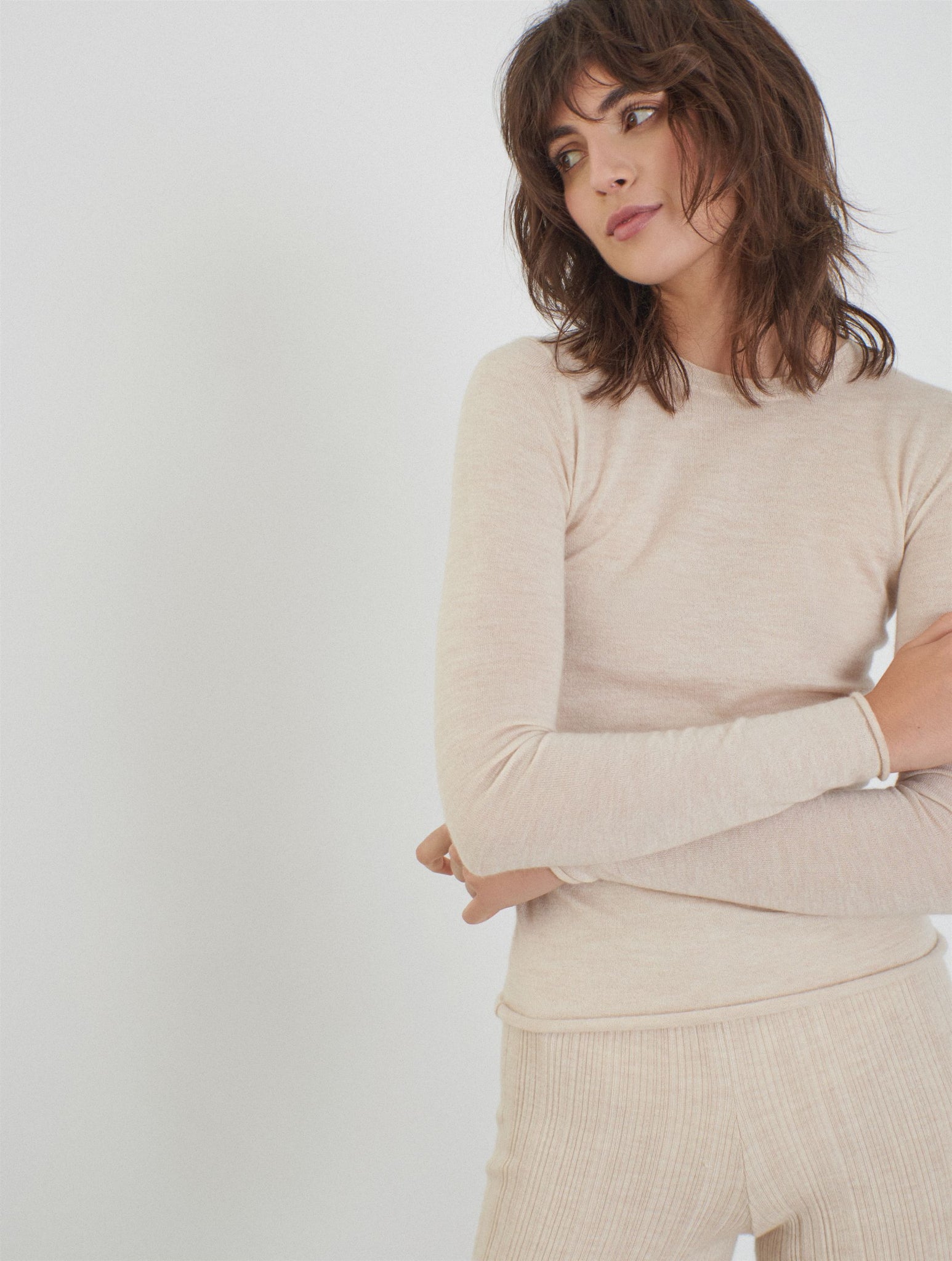 Cashmere knitted crewneck top