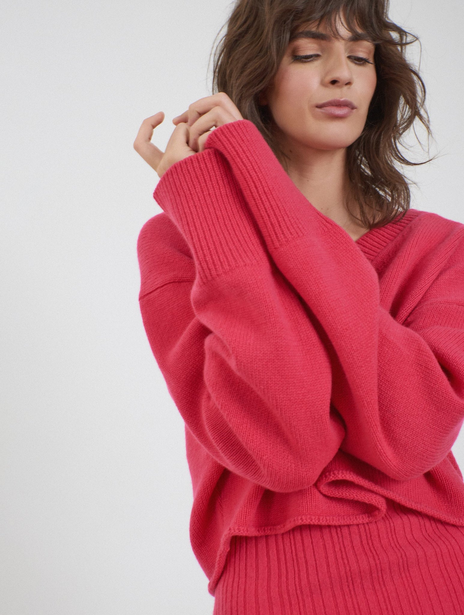Cashmere knitted crop sweater