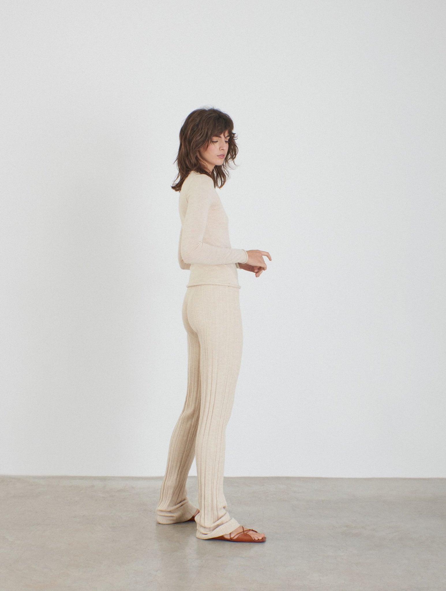Cashmere tight knitted pants