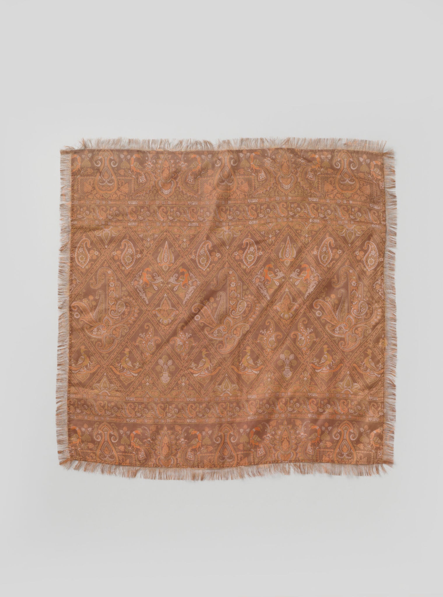 Oversized Goa Sari Scarf – Brown Paisley
